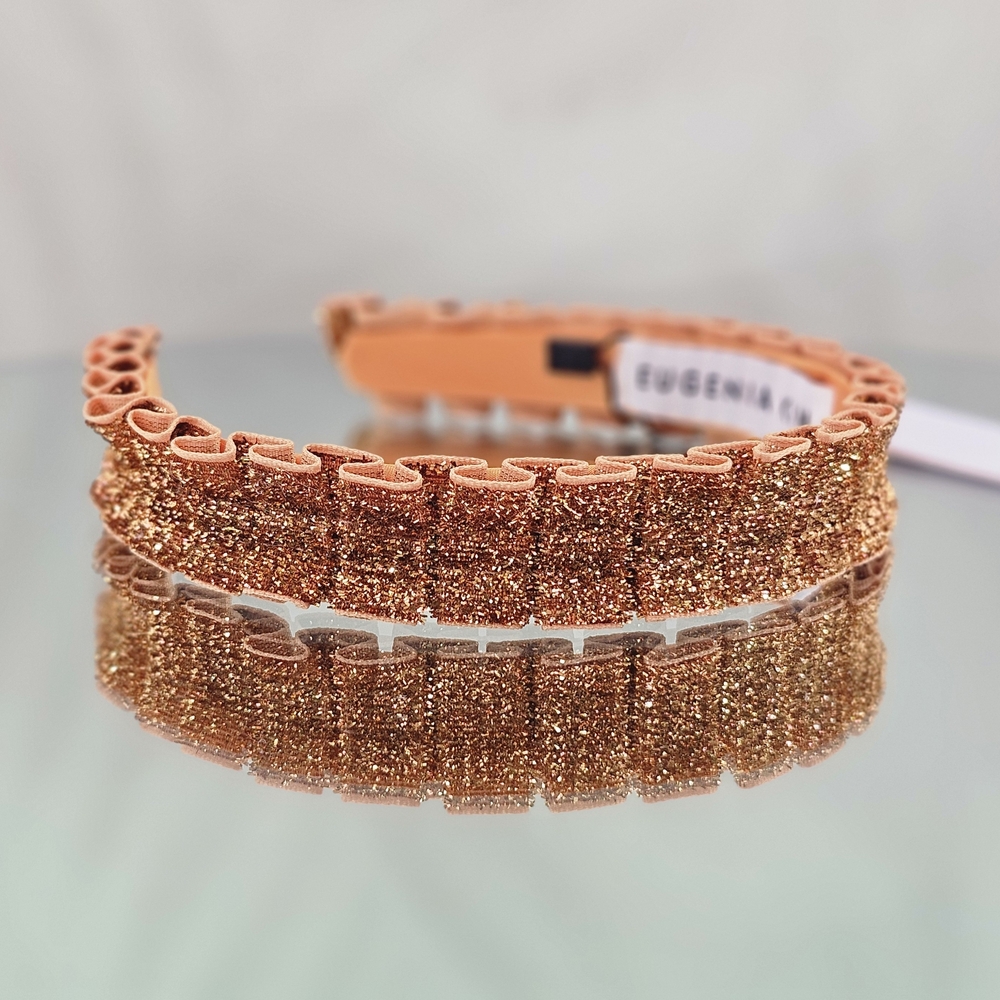 Eugenia Kim Headband Papaya Rafaela Velvet Metallic Ruffle Holiday Sparkle Party
